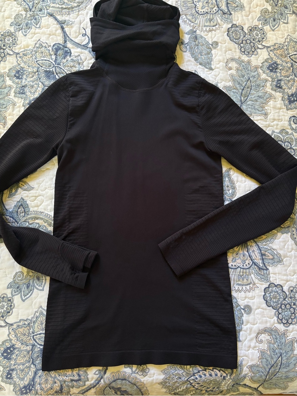 Athleta Flurry Balaclava Rib Mix Solid Top Black – Size S